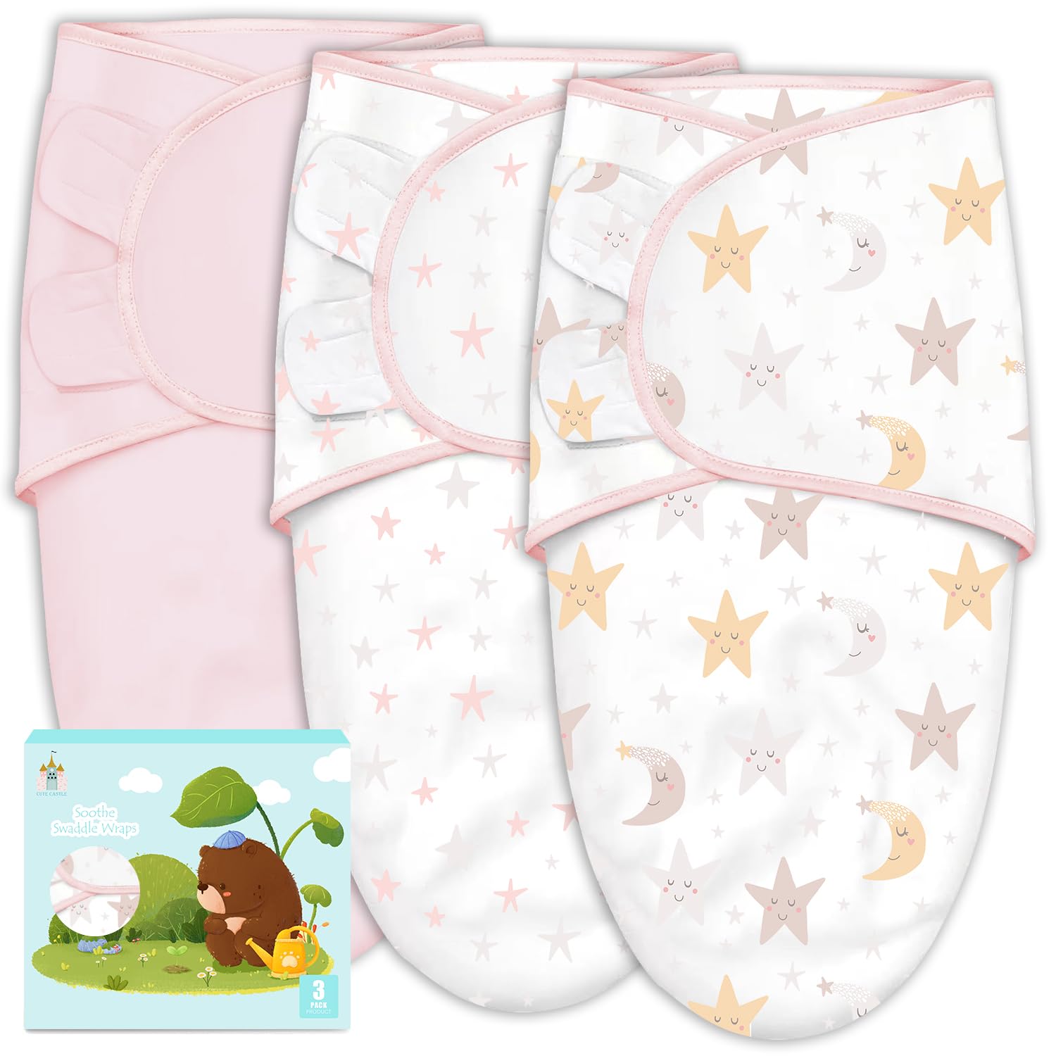 Cute Castle 3-Pack Baby Swaddle Sleep Sacks