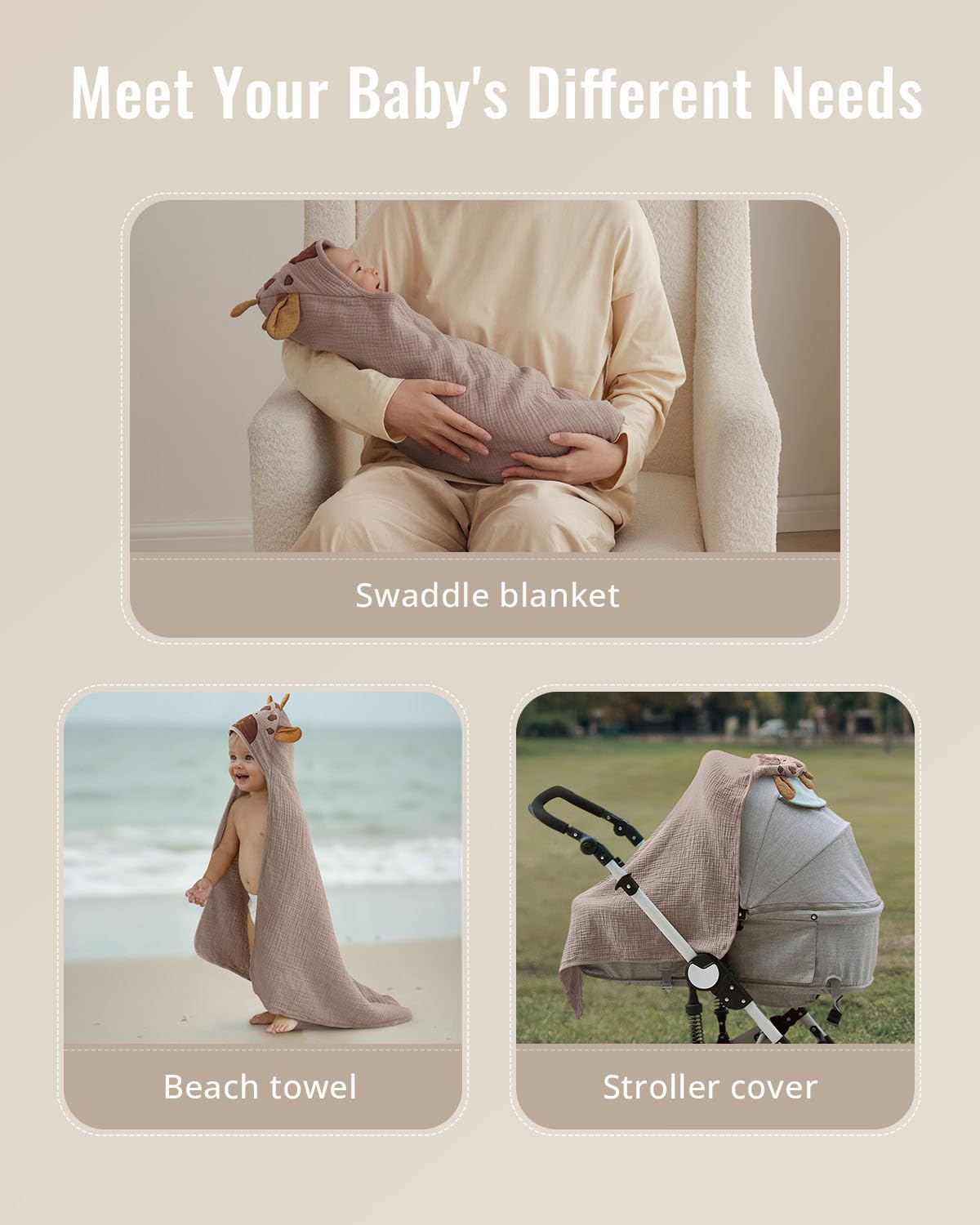 Muslin Baby Hooded Towel