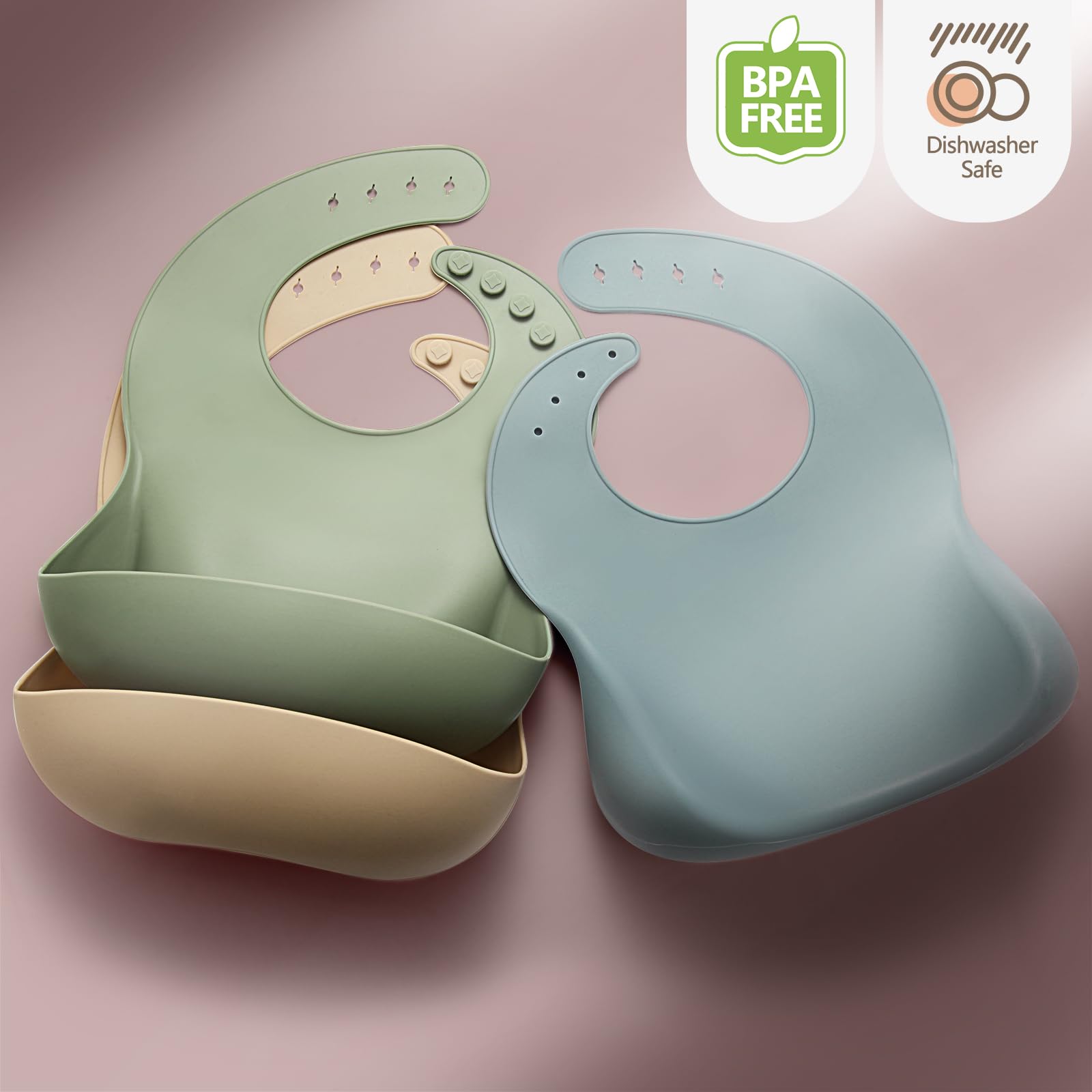 Silicone Baby Bib Set