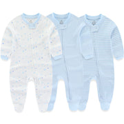 Cotton Baby Footed Romper Set