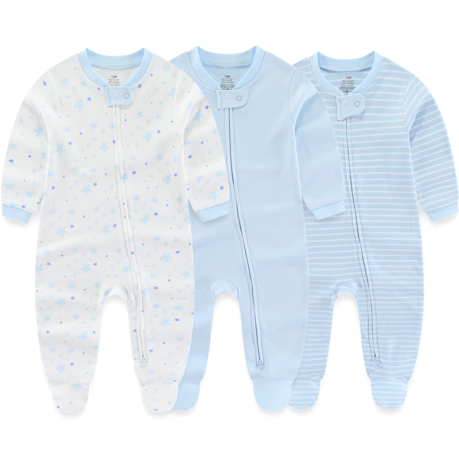 Cotton Baby Footed Romper Set