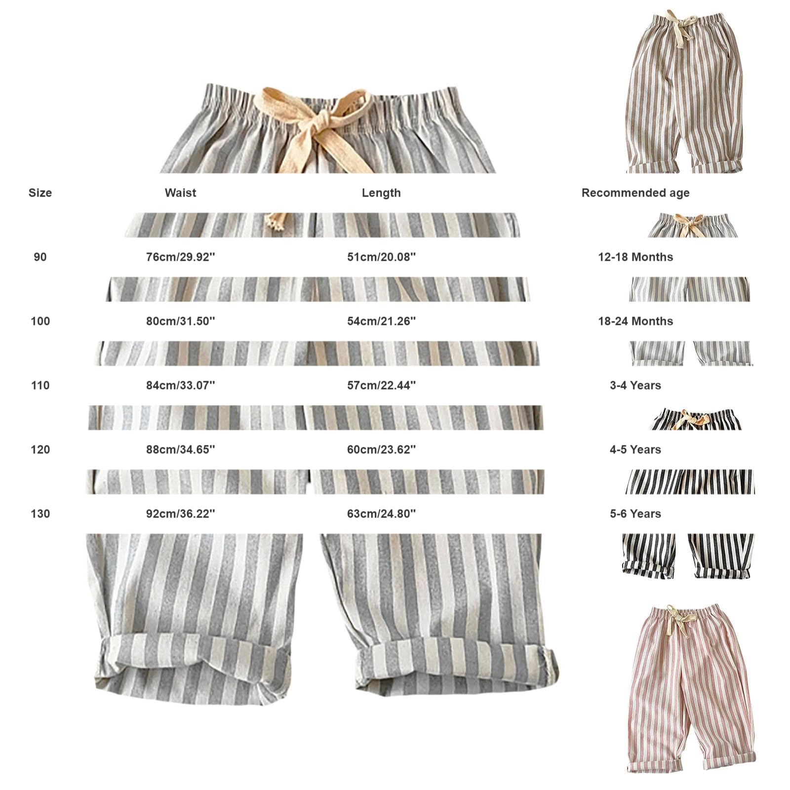 Kids Cotton Linen Wide Leg Pants