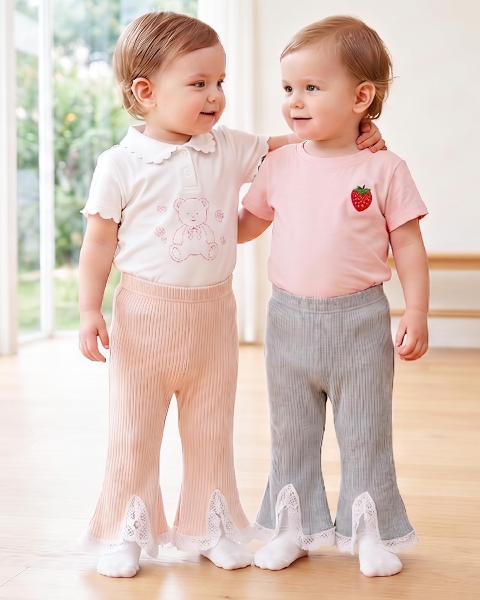 Baby Girl Ribbed Flare Pants Set