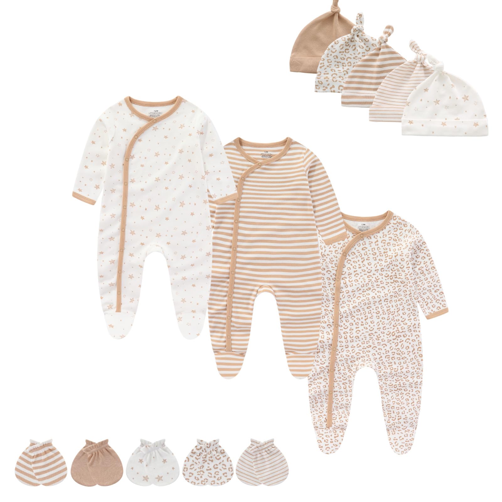 Cotton Baby Footed Romper Set