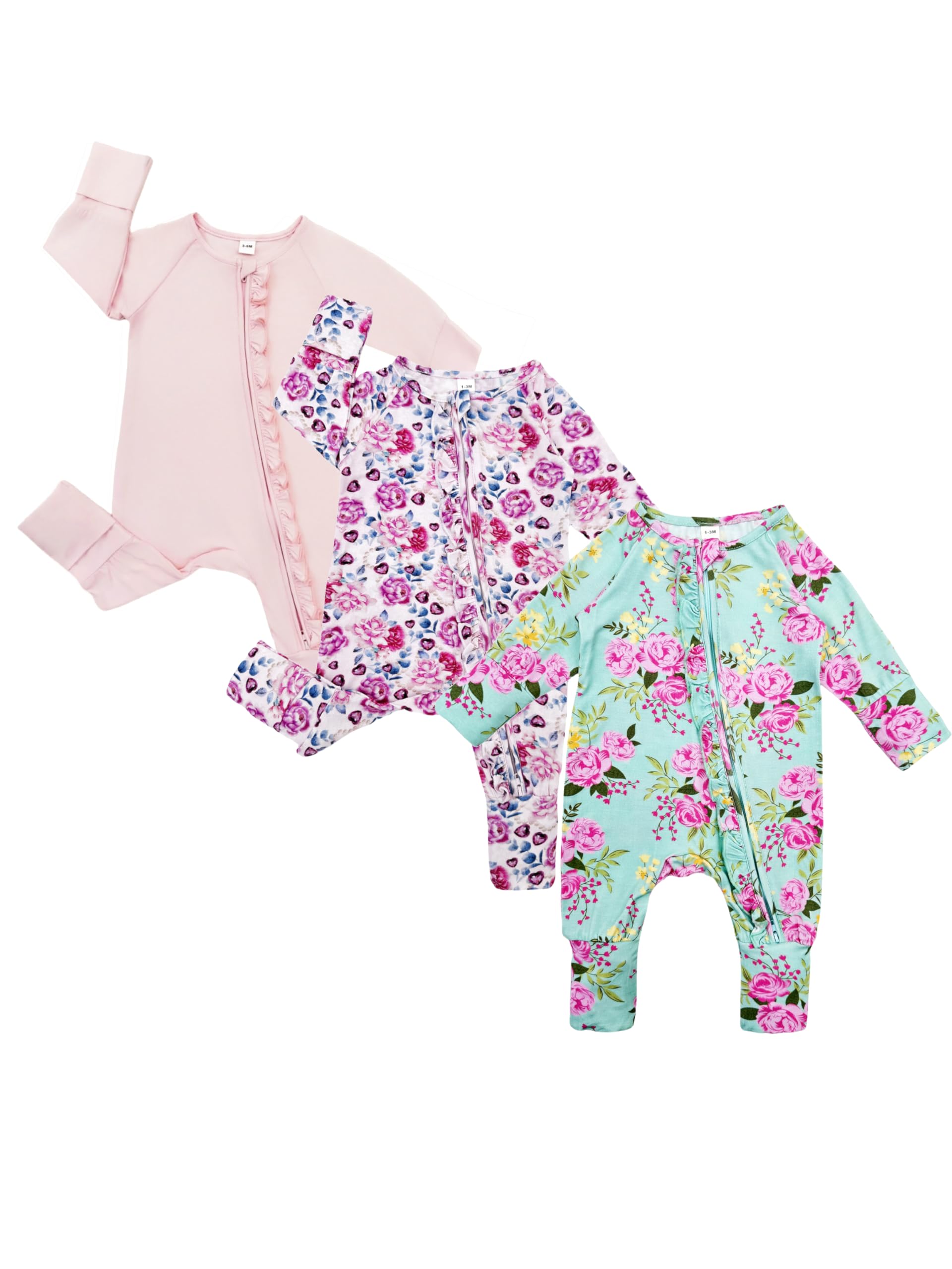 Bamboo Baby Girl Footie Romper