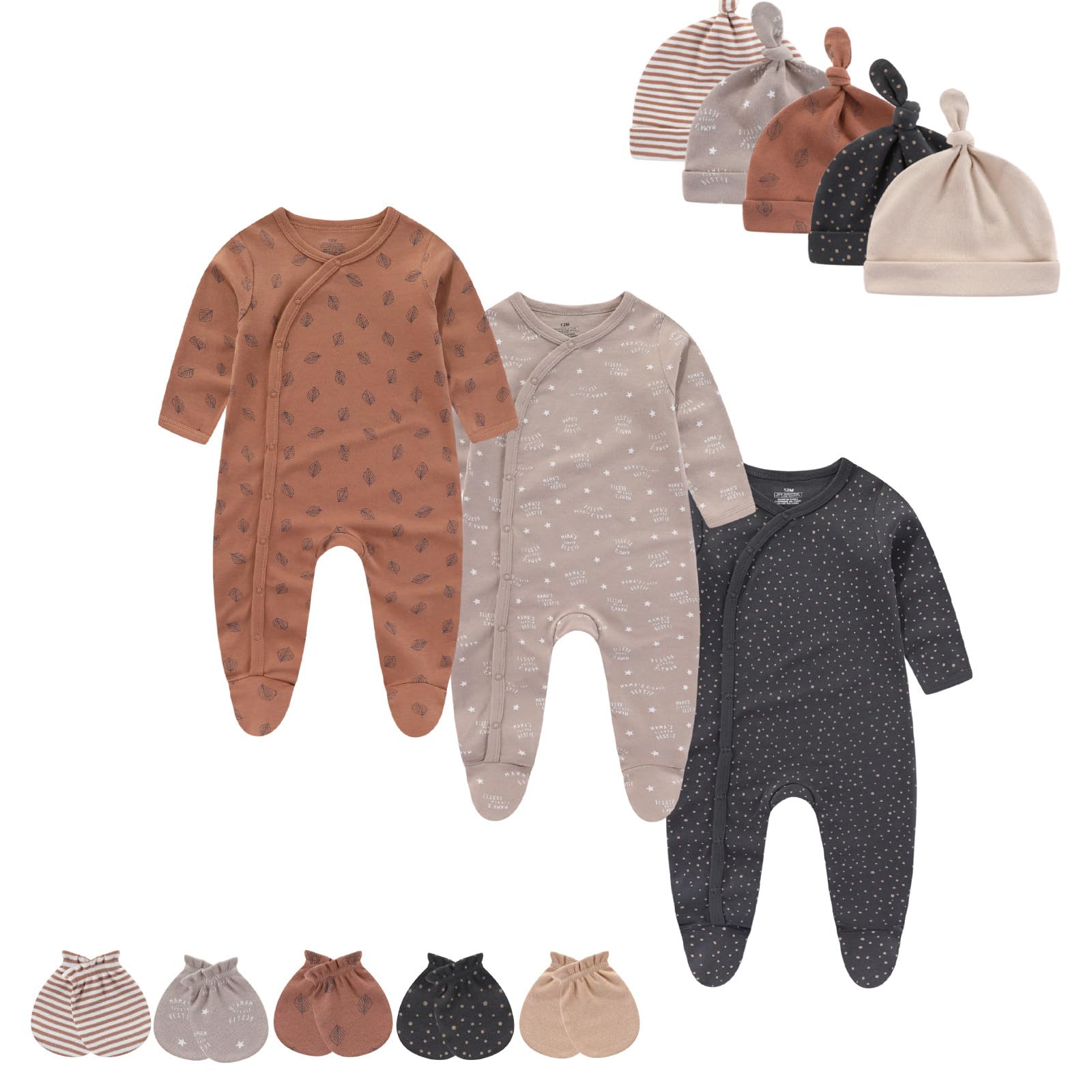 Cotton Baby Footed Romper Set