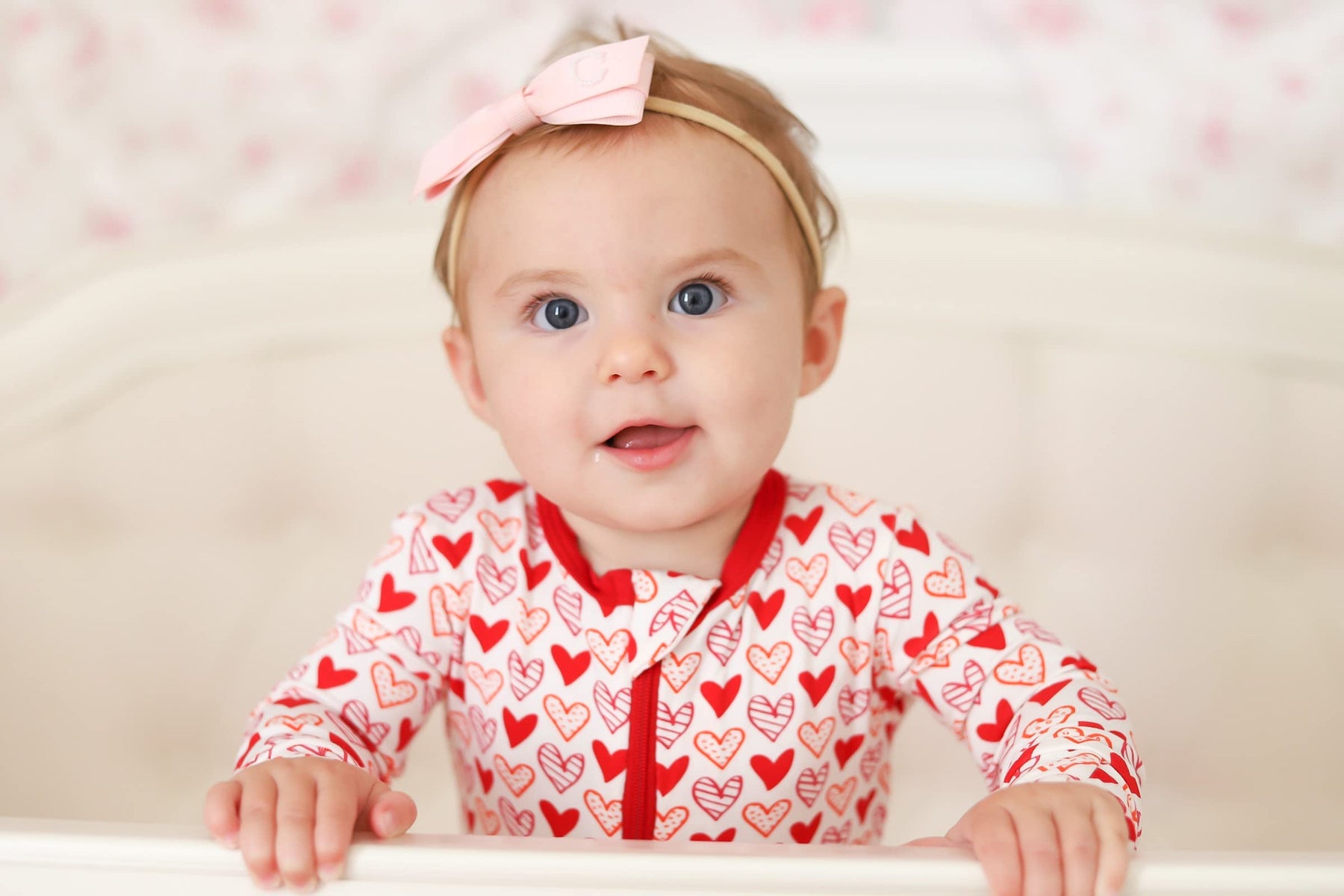 Heart Print Zip Footie
