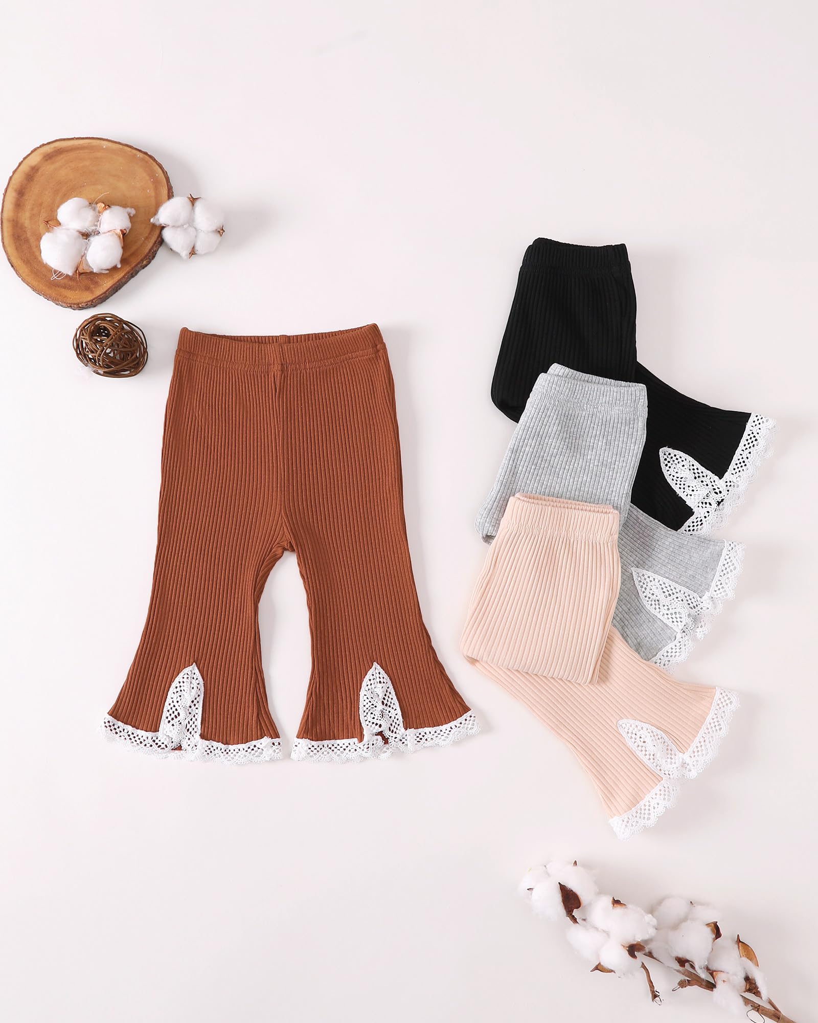 Baby Girl Ribbed Flare Pants Set