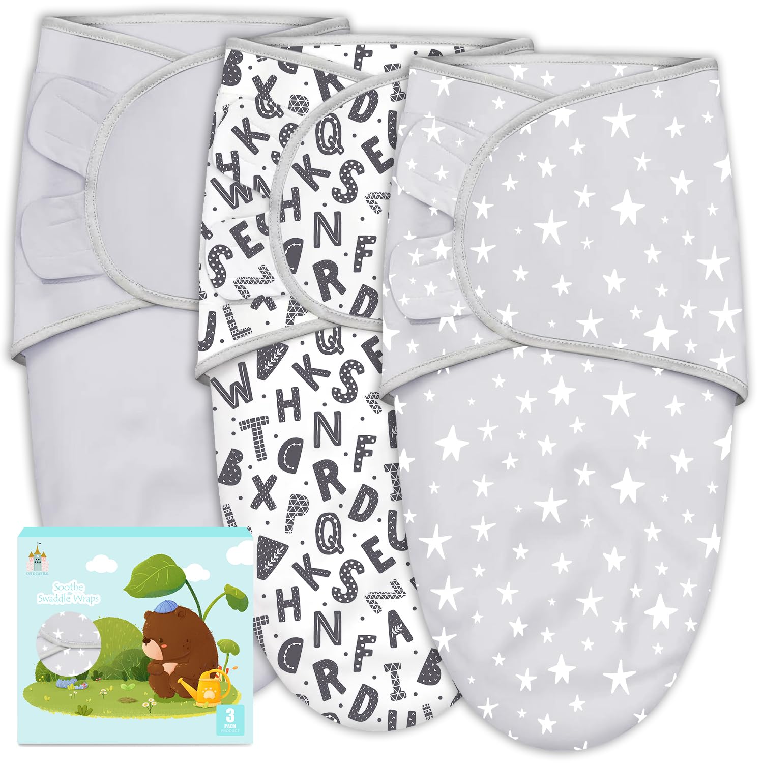 Cute Castle 3-Pack Baby Swaddle Sleep Sacks