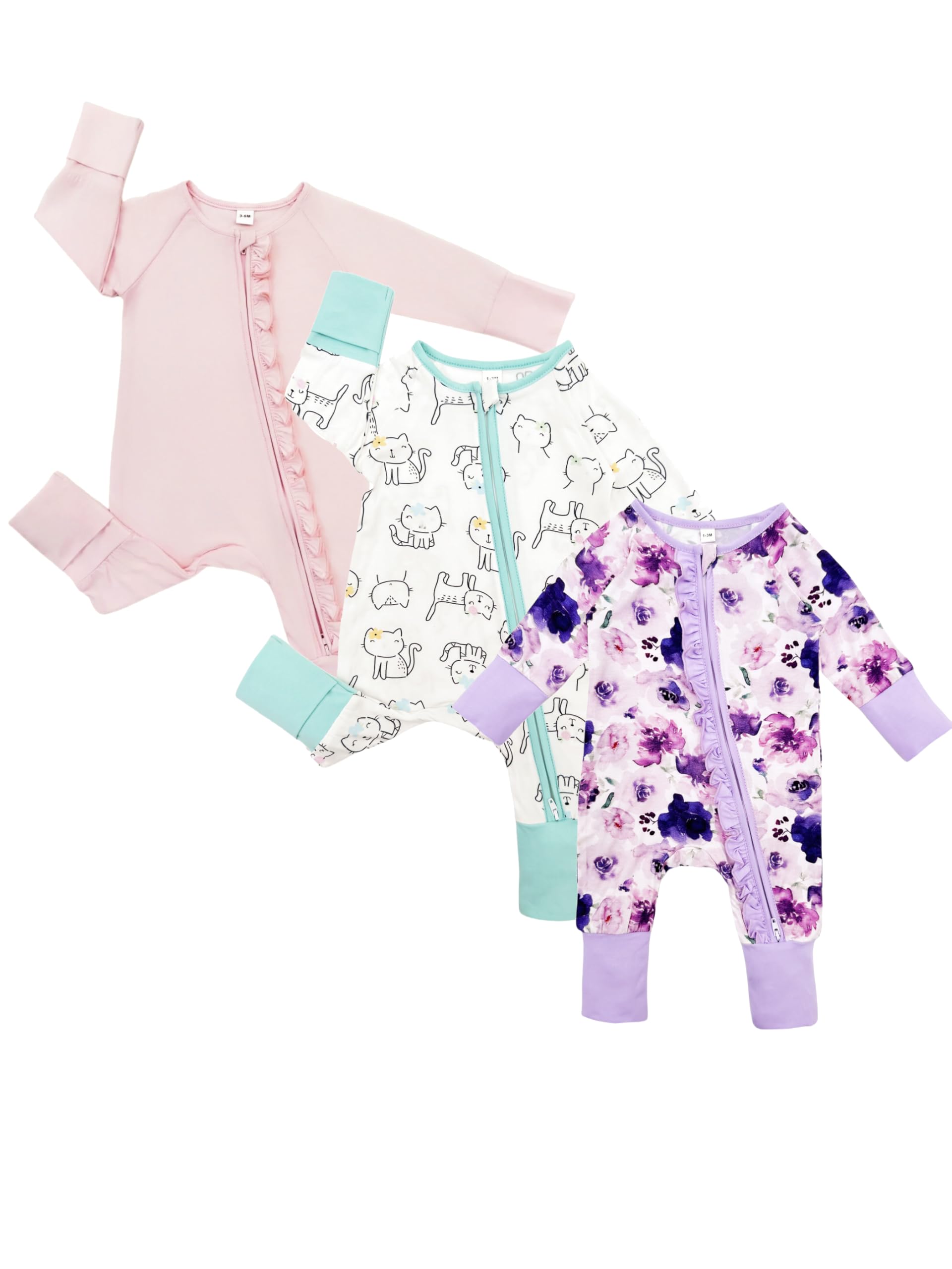 Bamboo Baby Girl Footie Romper
