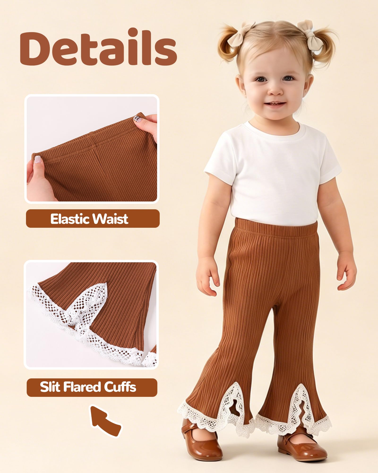 Baby Girl Ribbed Flare Pants Set