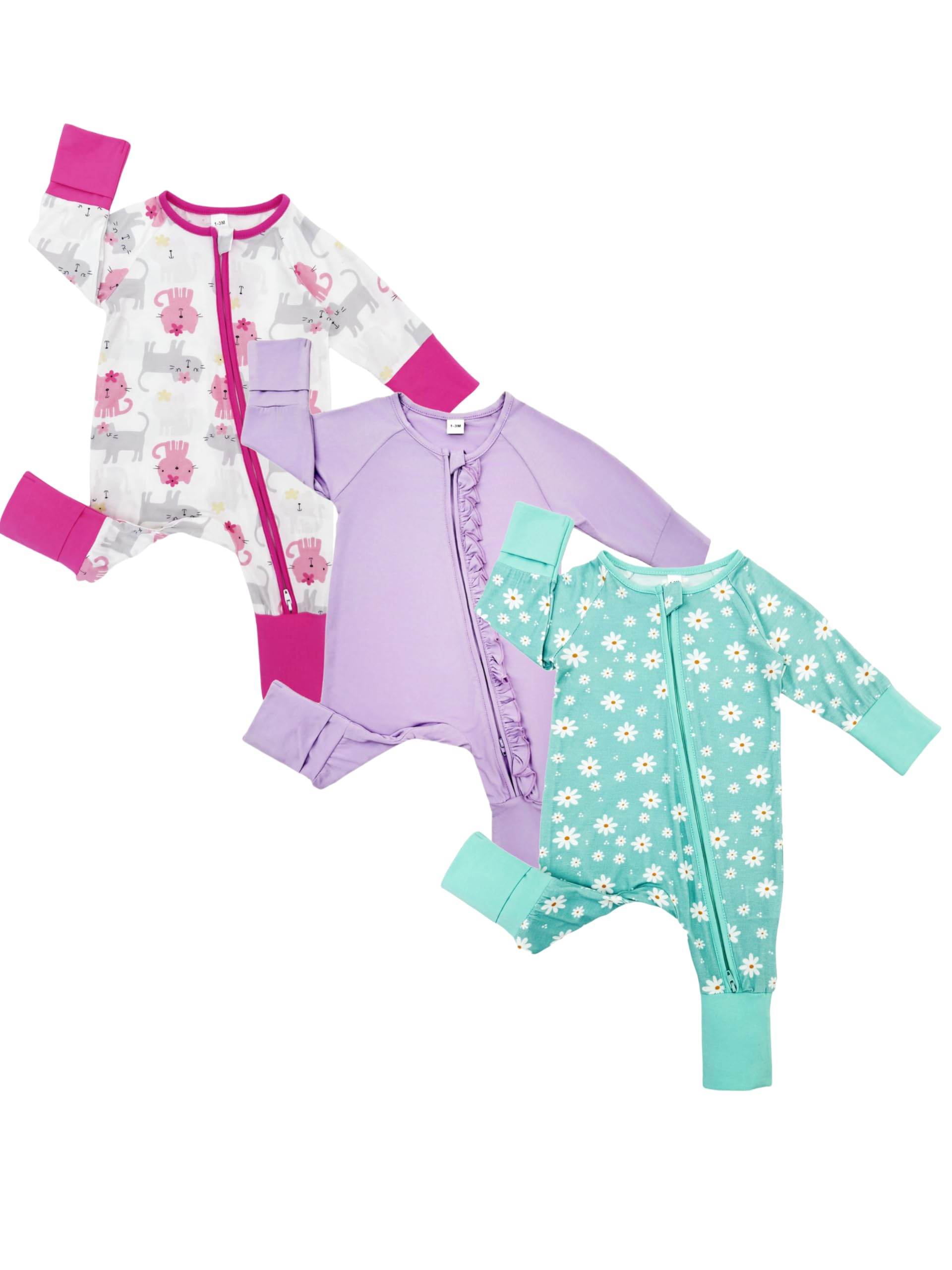 Bamboo Baby Girl Footie Romper