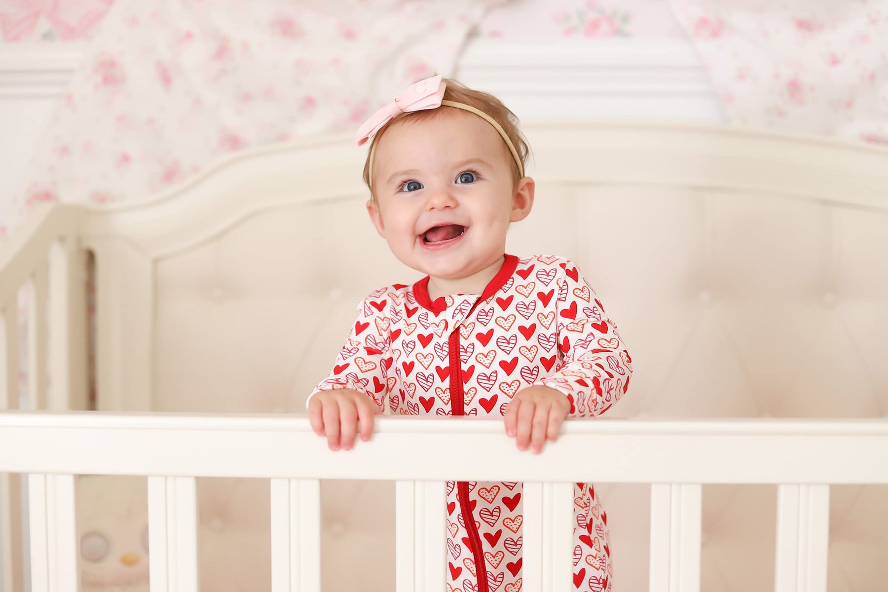 Heart Print Zip Footie