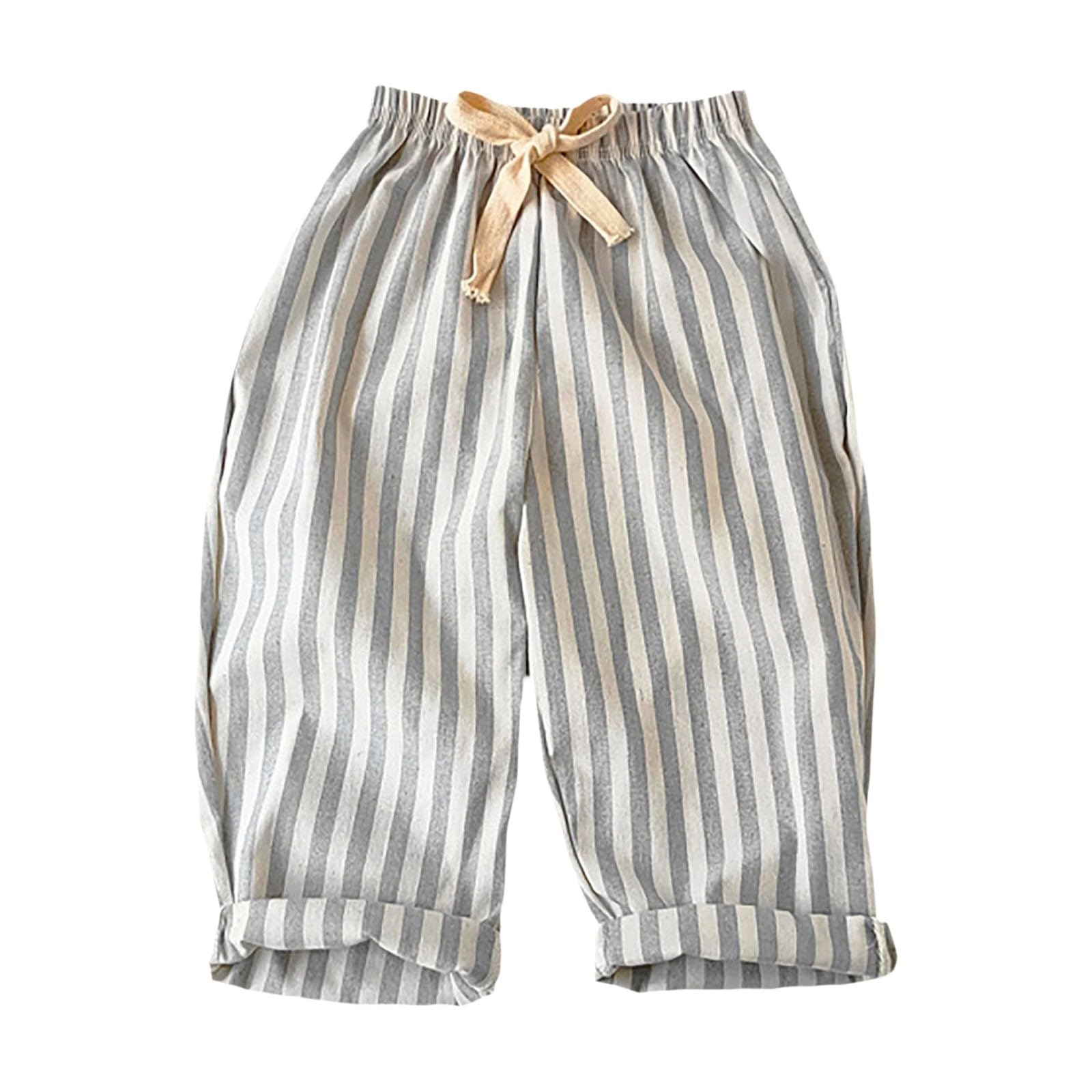 Kids Cotton Linen Wide Leg Pants