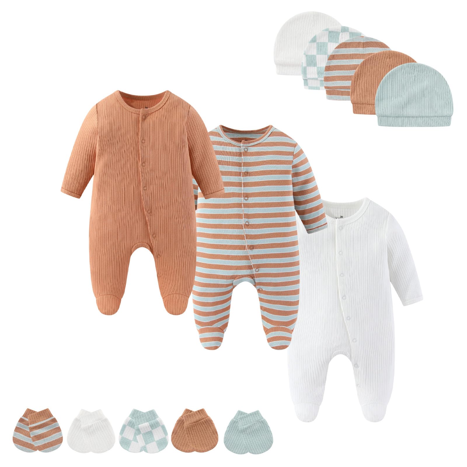 Cotton Baby Footed Romper Set