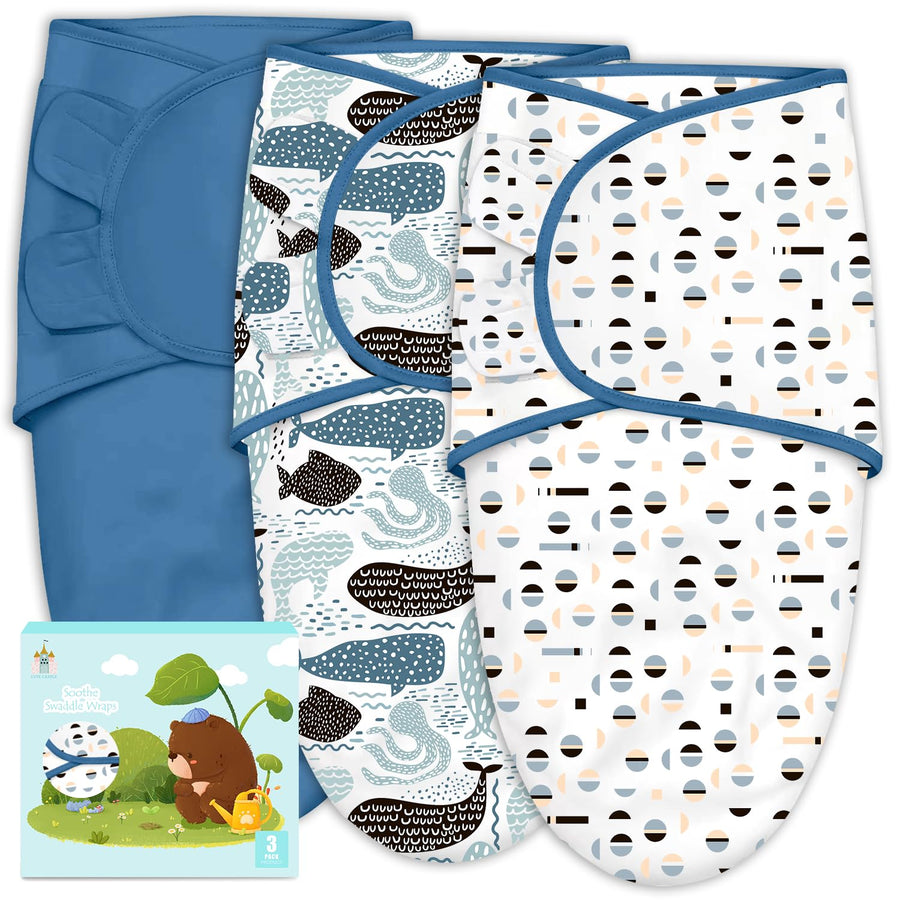 Cute Castle 3-Pack Baby Swaddle Sleep Sacks