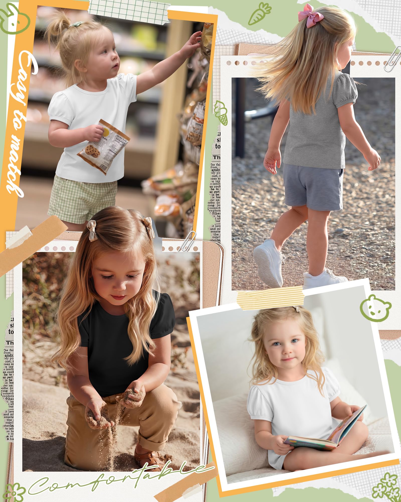 Toddler Girl Puff Sleeve Tee Set