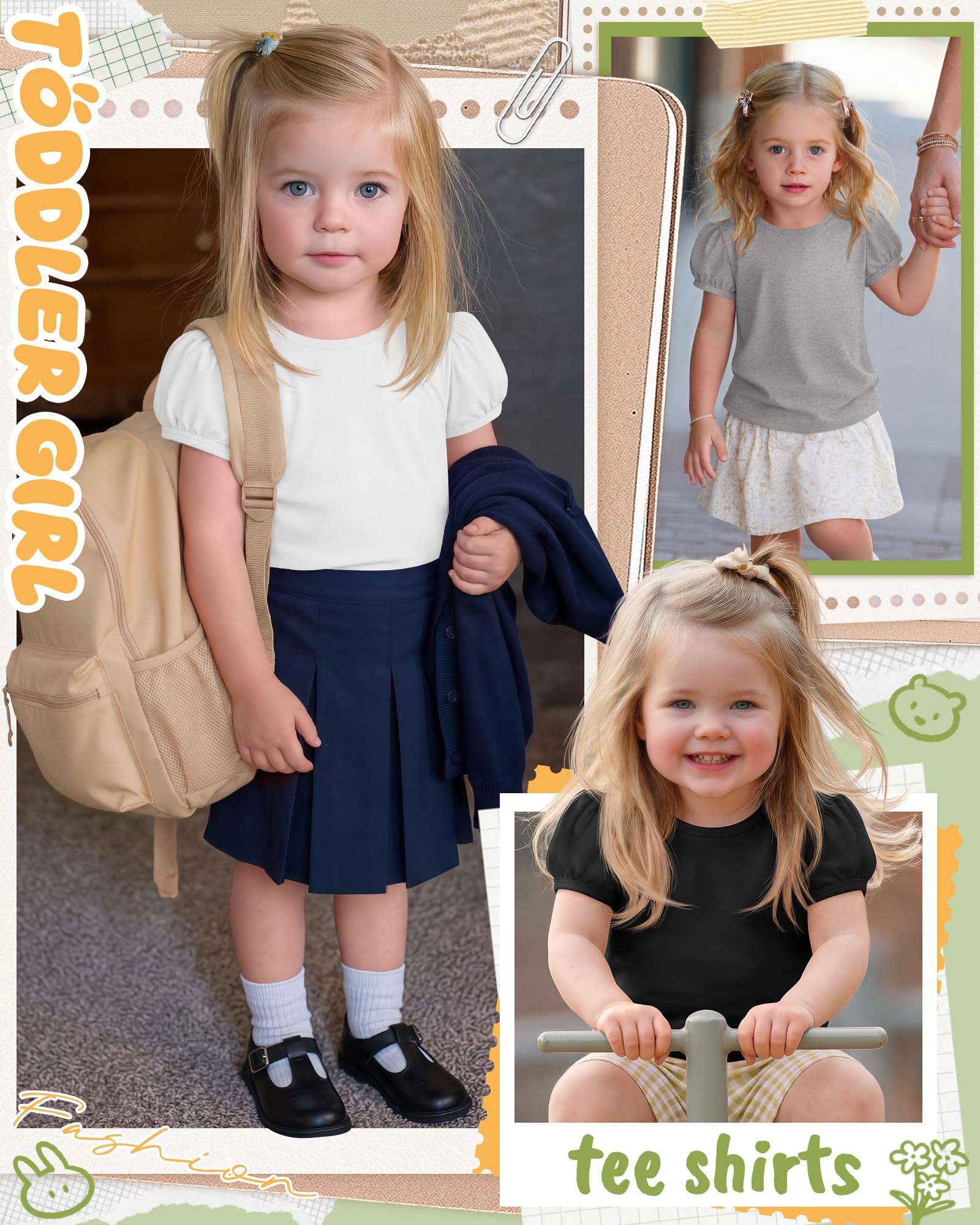 Toddler Girl Puff Sleeve Tee Set