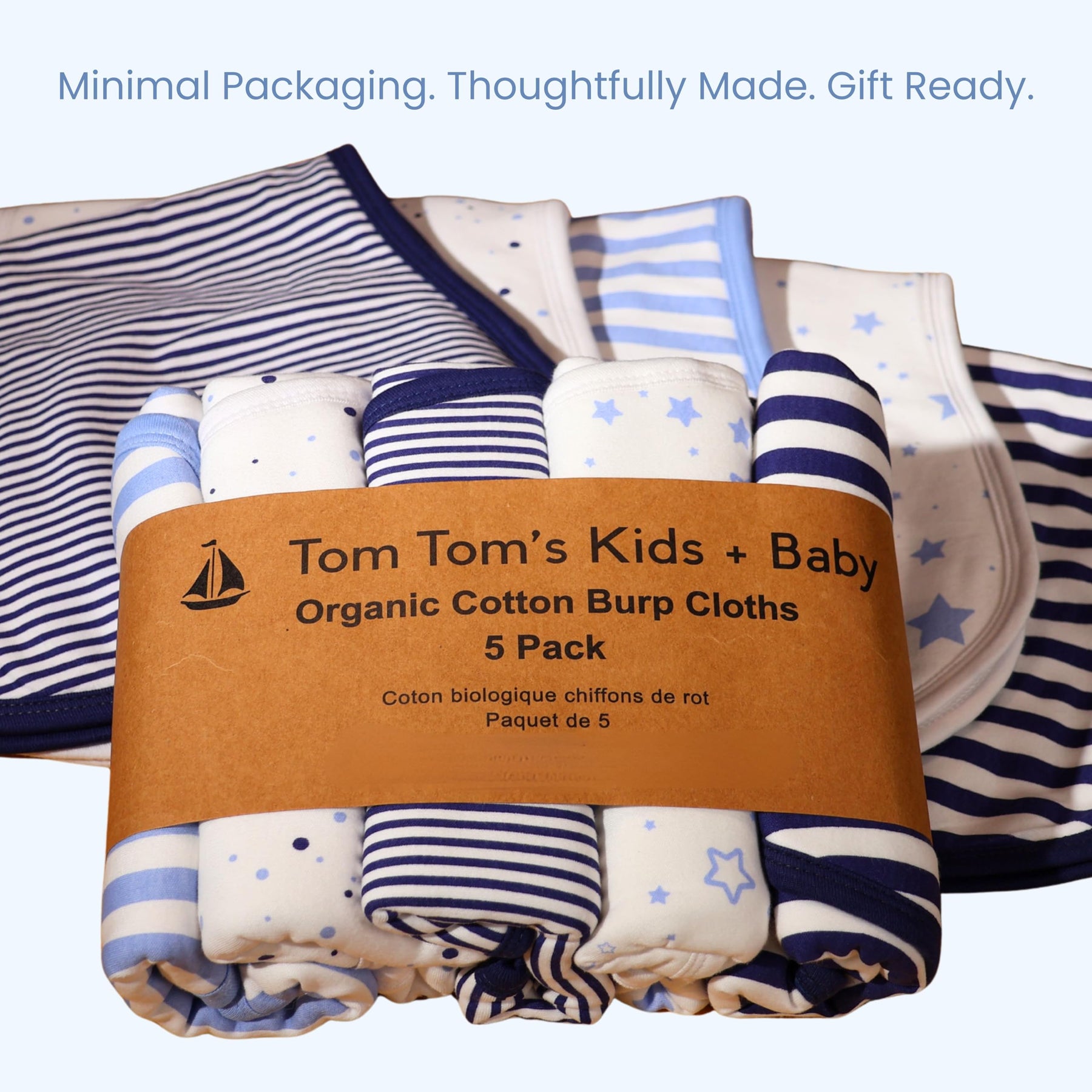 Organic Cotton Baby Burp Cloth Set