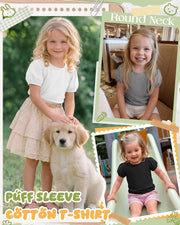 Toddler Girl Puff Sleeve Tee Set