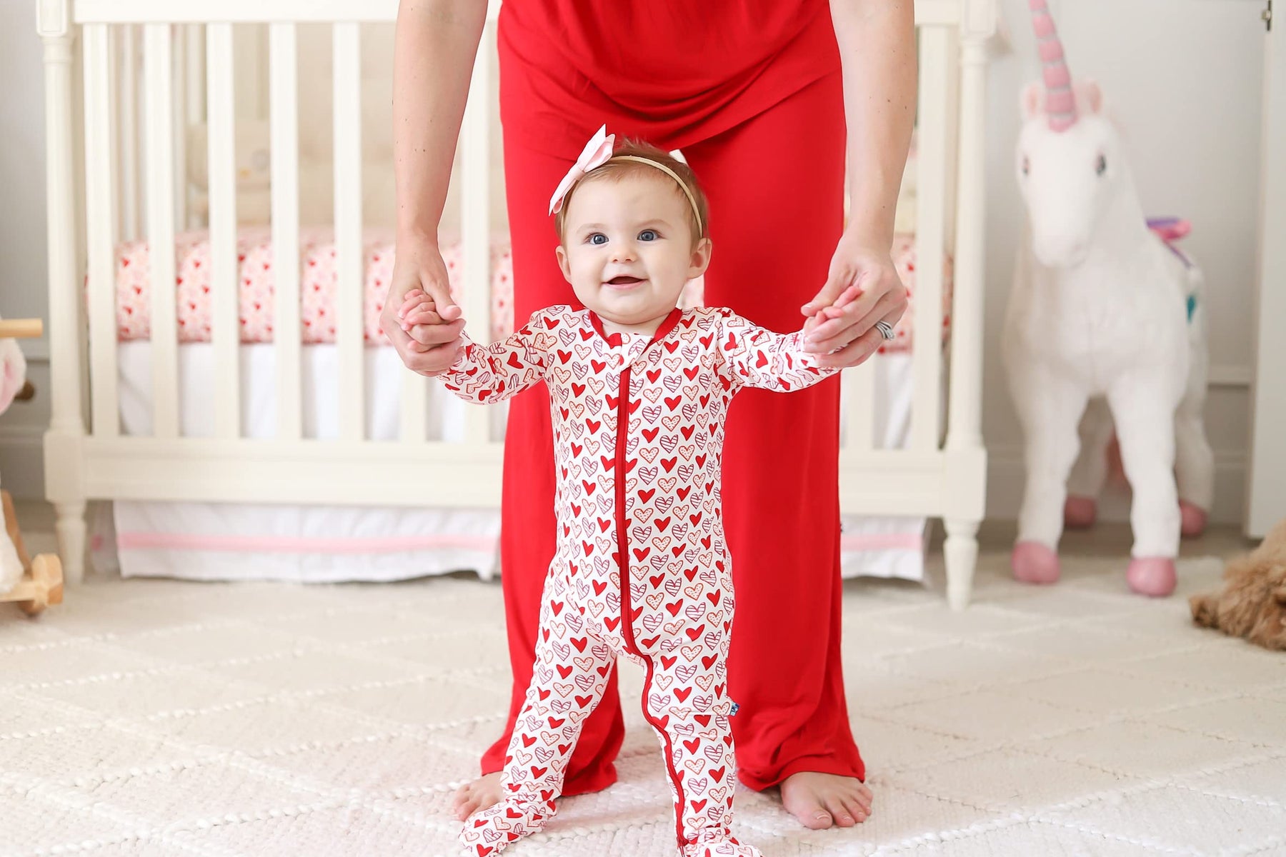 Heart Print Zip Footie