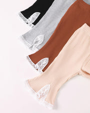 Baby Girl Ribbed Flare Pants Set