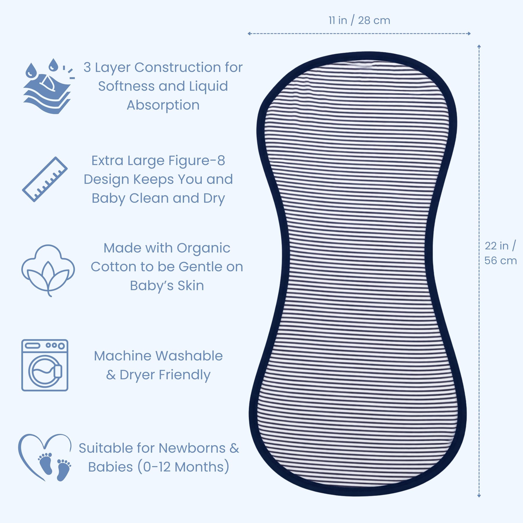 Organic Cotton Baby Burp Cloth Set