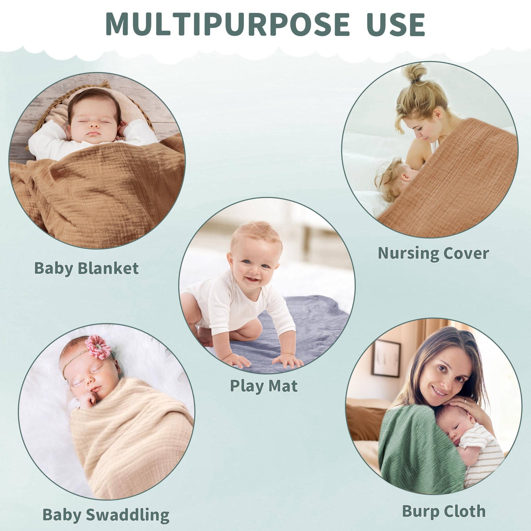 Muslin Swaddle Blanket Set
